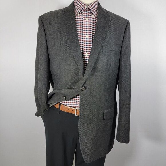 Lauren Ralph Lauren Other - Lauren Ralph Lauren Men's Sport Coat Blazer Two Button Ch Gry‎ Hopsack Poly 44L